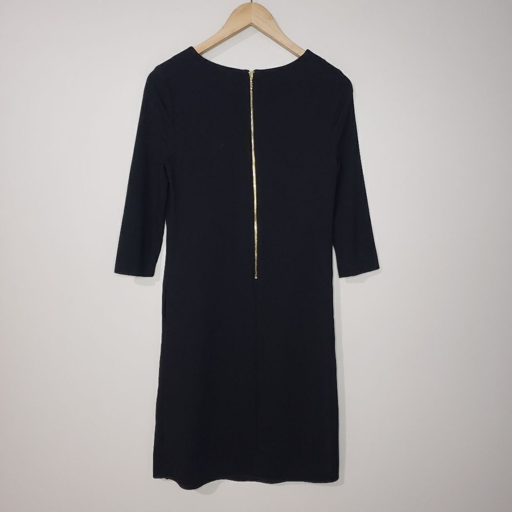 Kate Spade Livia Ponte Size 2 Black Long Sleeve Dress with Ruffle and Pockets - Picture 5 of 13